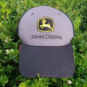 John Deere Tractors Farm Hat Cap Gray Adult Mesh Back Snapback